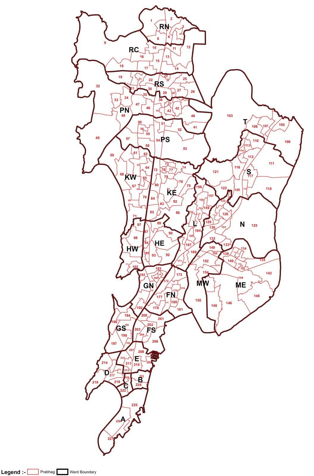 વોર્ડ નકશો મુંબઇ