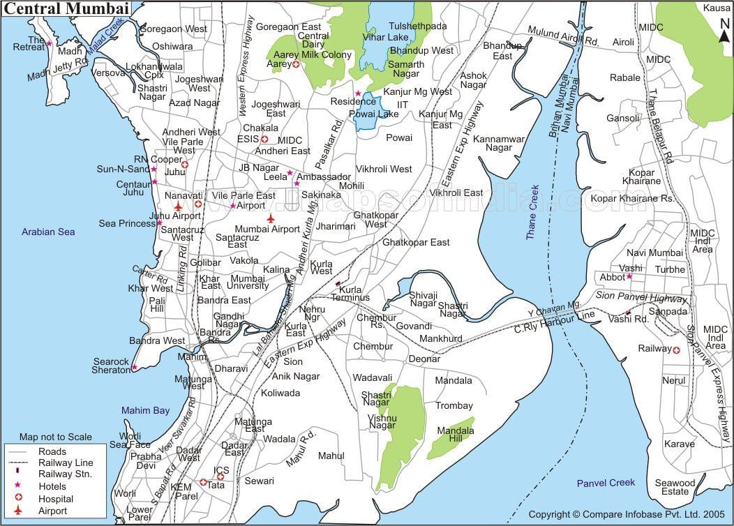 નકશો મુંબઇ સેન્ટ્રલ