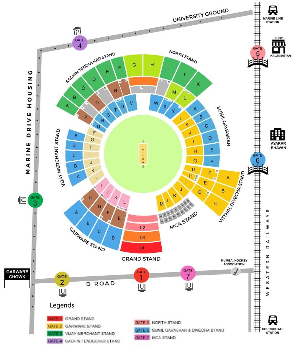 નકશો Wankhede સ્ટેડિયમ