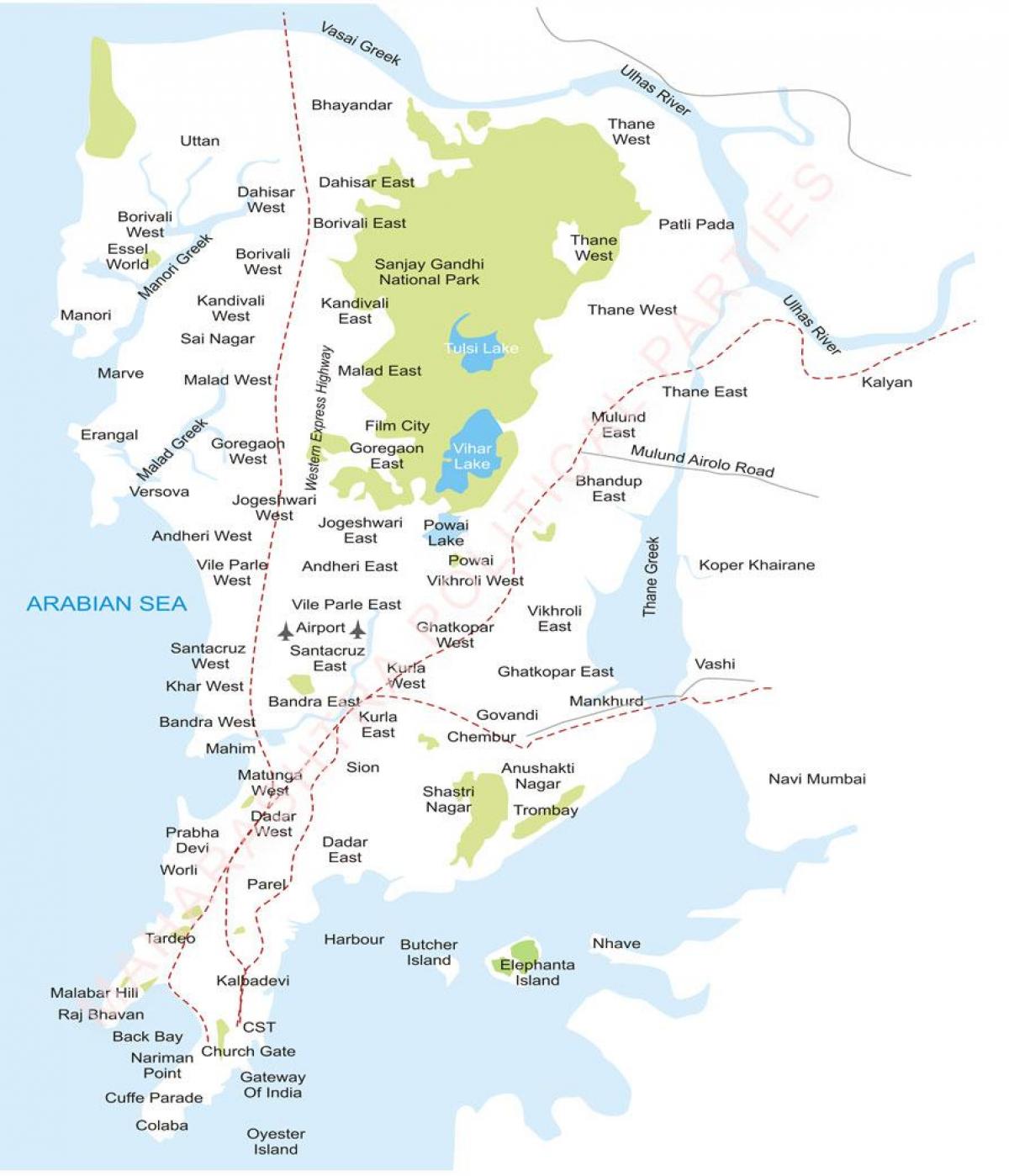 મુંબઇ પરાં નકશો