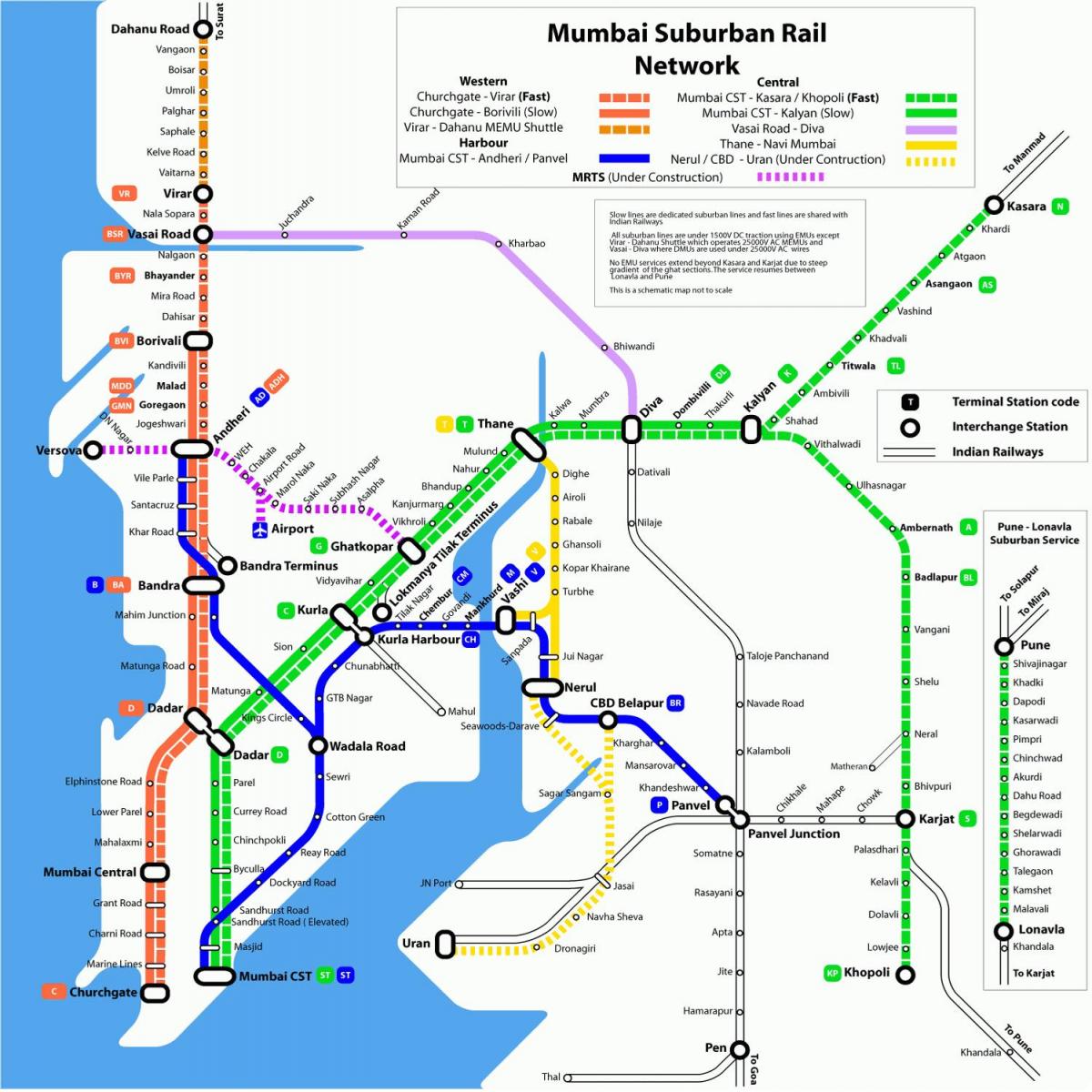 નકશો મુંબઇ લોકલ ટ્રેન