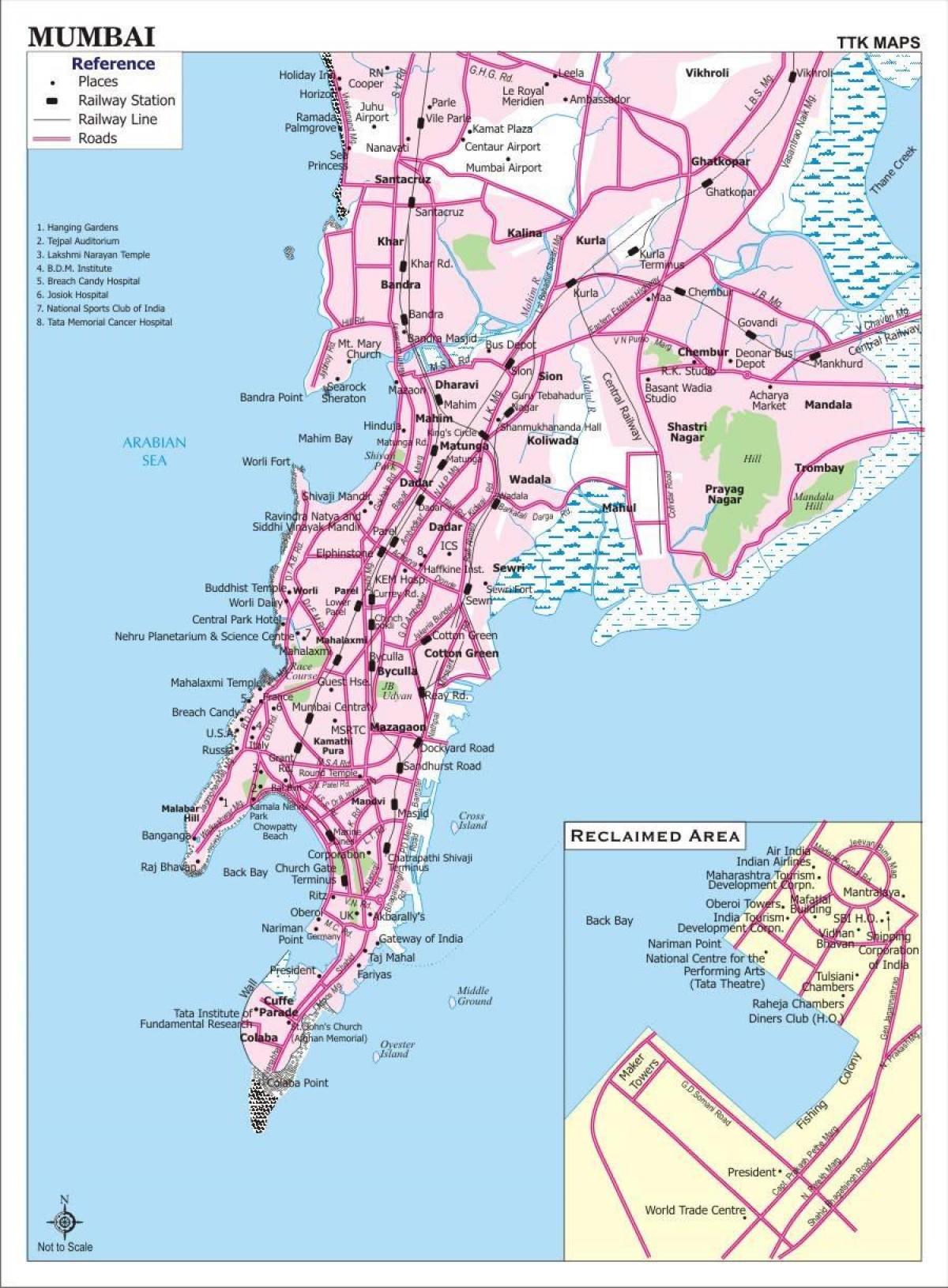 નકશો મુંબઈ શહેર