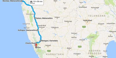 મુંબઇ ગોવા માર્ગ નકશો