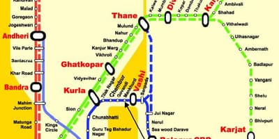 મુંબઇ સેન્ટ્રલ વાક્ય સ્ટેશનો નકશો