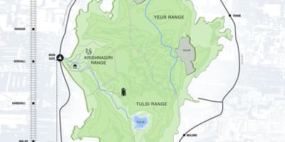 નકશો સંજય ગાંધી નેશનલ પાર્ક